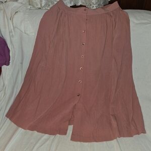 Women's Pink Button-Down Skirt